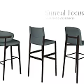 Modern Leather Bar Stools With Metal Legs And Sleek Design For Kitchen Counter