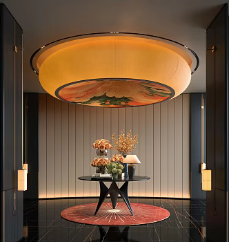 Hotel lobby floral device bonsai end table 3d model