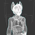 Anthropomorphic Wolf Character With Gray Fur Blue Eyes And Red Hoodie 3D Model Design