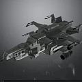 Futuristic Silver Spacecraft Featuring Multiple Wings Weapon Systems and Complex Structure