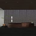 Modern Front Desk Reception 3d model