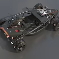 Open Frame Racing Car With Number 123 Single Seat And Black Sport Wheels