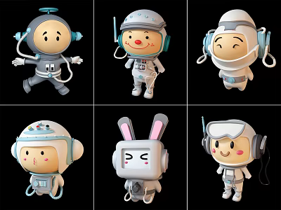 Cartoon Astronaut 3d model