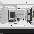 Modern Fashion Clothing Store Interior With Mannequin Display Clothing Racks And Seating Area