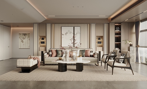 New Chinese Living Room 3d model