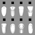 Modern urinal combination 3d model