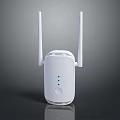 White Dual Antenna Wi Fi Extender Enhancing Computer Wireless Network Signal Strength 3d model