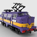 Lego toy building blocks train head high-speed rail train retro locomotive 3d model