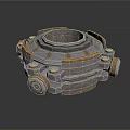 Mechanical Equipment With Circular Multi Layered Structure And Metallic Industrial Design