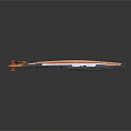 3D Rendered Streamlined Object Model With Wooden Metallic Parts And Ship Submarine Hull Design