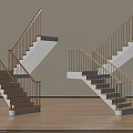 Modern Staircase Designs with Wooden Steps Metal Railings and Wooden Floor