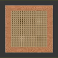 Orange Cube Shaped Furniture With Wooden Frame And Woven Mesh Sides Flat Top