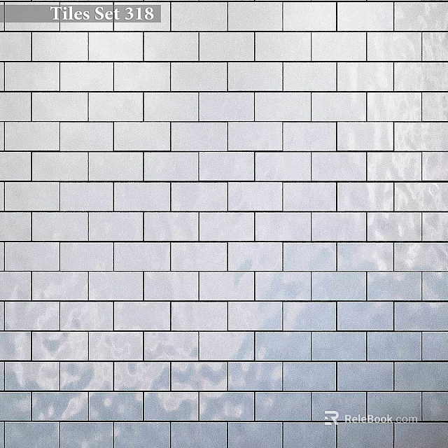 Glossy Silver Rectangular Tile Wall Design With Smooth Surface For Modern Interior Decor 3d model