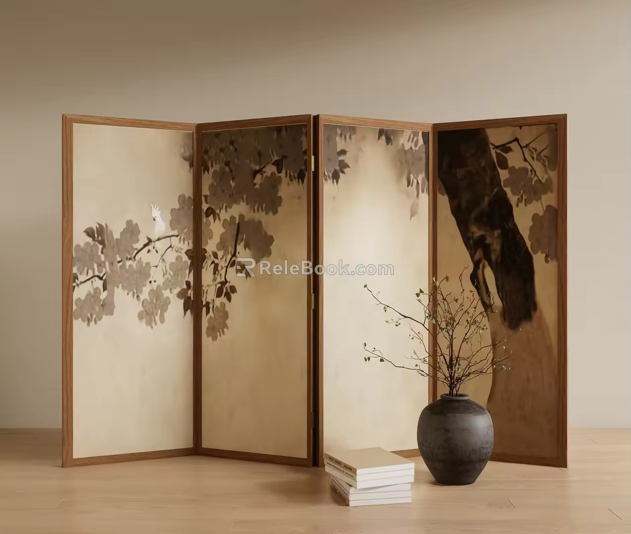 New Chinese Style Screen Silent Screen 3d model