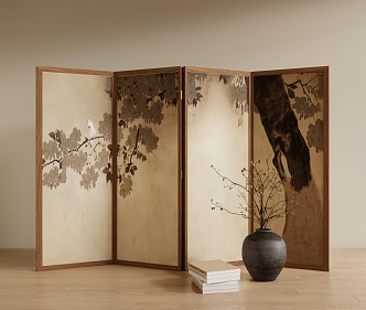 New Chinese Style Screen Silent Screen 3d model