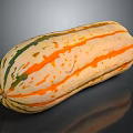 Fresh Long Shaped Pumpkin With Orange Green Stripes For Household Kitchen