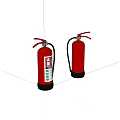 Two Red Fire Extinguishers With Red Handles And Black Bases As Essential Fire Safety Equipment