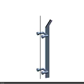 Modern Metal Railing Structure with Vertical Posts and Support Brackets