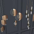 Modern Luxury Kitchen Pendant Lights With Geometric Copper Design Elements 3d model