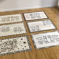 Multiple Square Rugs With Different Patterns For Modern Home Decor On Wooden Floor