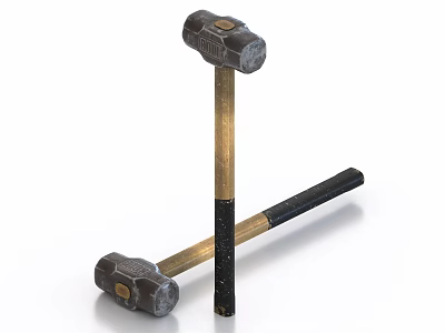 Hardware Tools Durable Hammers With Metal Heads And Sturdy Handles For Various Uses 3d model