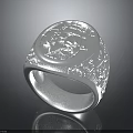 Fashionable Silver Men's Ring With Intricate Engraved Design And Decorative Band
