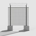 Architectural Mesh Component With Concrete Base And Metal Support Frame