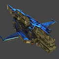 Futuristic Sci Fi Spaceship Design With Metallic Exterior And Blue Accent Lights