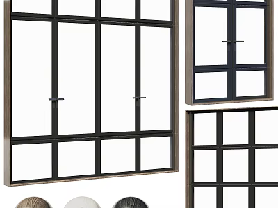 Modern Casement Windows With Grid Patterns And Multiple Color Options 3d model