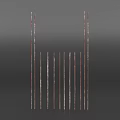 Modern Vertical Metal Lines Arranged On Gray Background With Shiny Surface