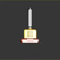 Vintage Style Computer Device With Black Monitor Yellow Block And Red Base