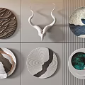 Modern Decorative Wall Hangings Featuring Antler Inspired Design Textured Geometric and Natural Patterns