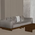 Modern Middle Ancient Style Sofa Double Sofa Log Style Sofa 3d model