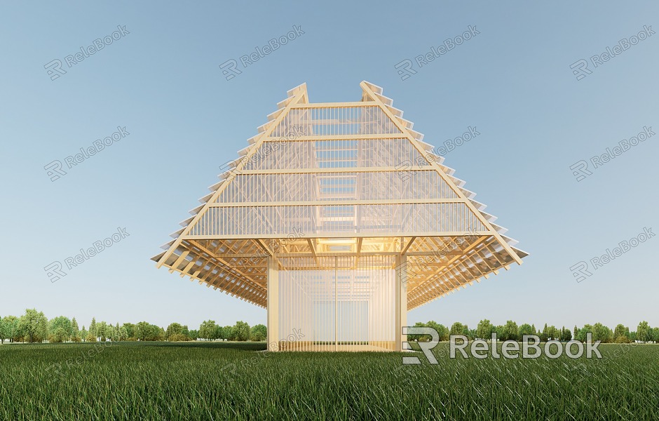 Modern Wooden House Landscape Architecture Structure Book Bar Spiritual Structure Internet Celebrity Architecture Restaurant Cabin model