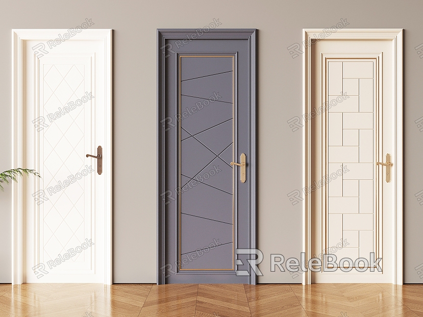 European-style solid wood flat door European-style indoor single door model