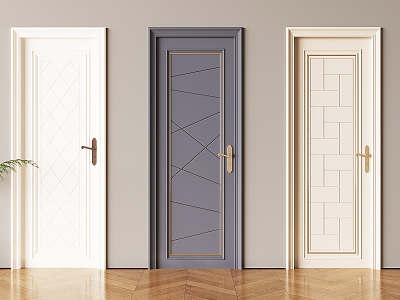 European-style solid wood flat door European-style indoor single door model