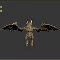 Fierce Dragon Game And Movie Character With Red Horns Orange Red Wings And Muscular Body