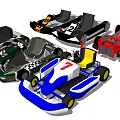 Various Colored Go Karts With Numbered Designs And Sporty Racing Features