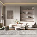 Modern sofa coffee table combination 3d model