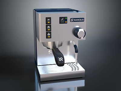 DeLonghi Stainless Steel Espresso Coffee Machine With Control Panel And Knob 3d model