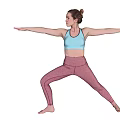 Woman doing yoga pose in blue sports bra and pink leggings with gear human engine
