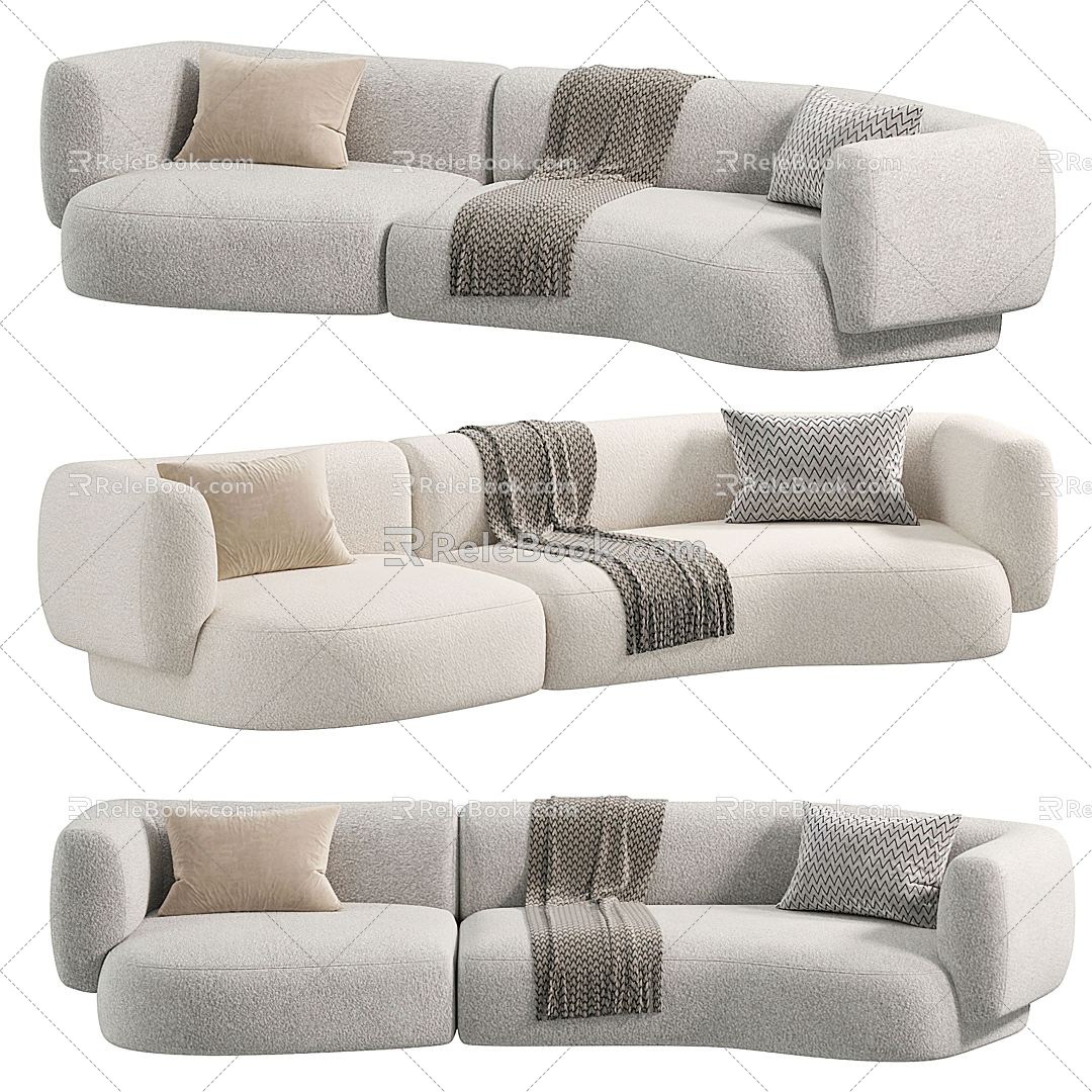 Modern Multiplayer Sofa Casual Sofa 3d model