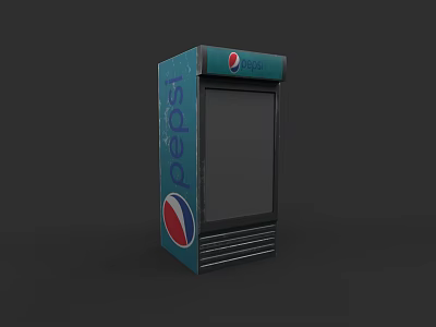 Pepsi Branded Upright Freezer for Commercial Beverage Display and Storage 3d model