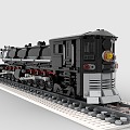 Lego toy blocks retro train steam train high-speed rail light rail 3d model