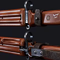 Old Fashioned Weapon With Polished Wooden Stock Metal Components And Intricate Details