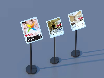 Modern Household Items Display Stands With Product Images And Stable Bases 3d model