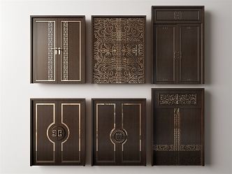 New Chinese Double Door 3d model