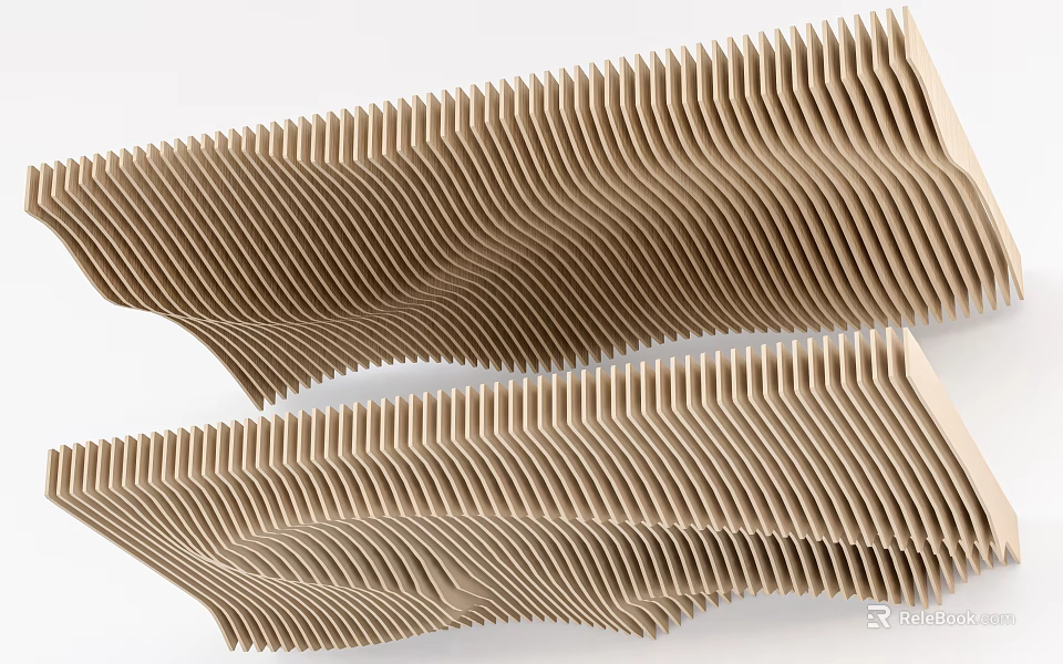 Modern Wave Shaped Layered Ceiling Design 3d model 