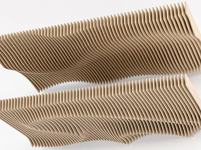Modern Wave Shaped Layered Ceiling Design 3d model