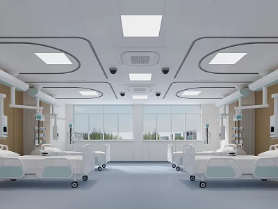 Hospital ICU Surgical Ward Hospital Intensive Care Unit Hospital Observation Ward Hospital Bed Medical Belt Hospital Observation Instrument 3d model